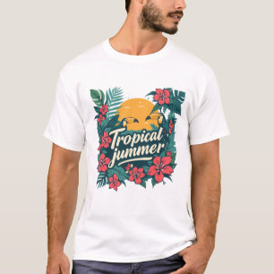 Tropisch Zomer T-Shirt – Retro Jungle Ontwerp