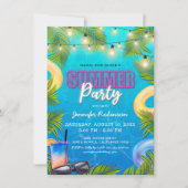 Tropisch Zomer Verjaardagsfeestje Kaart (Voorkant)