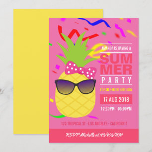 Tropisch zomerfeestje voor meisje verjaardagsuitno kaart