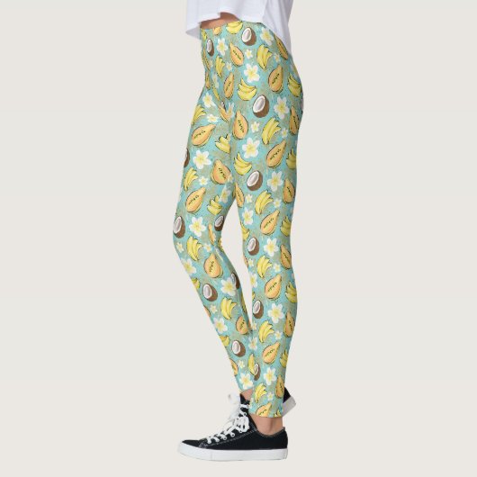 Tropisch zomerfruitpatroon leggings (Links)