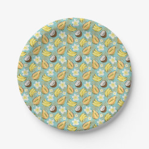 Tropisch zomerfruitpatroon papieren bordje