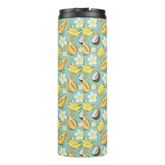 Tropisch zomerfruitpatroon thermosbeker (Achterkant)