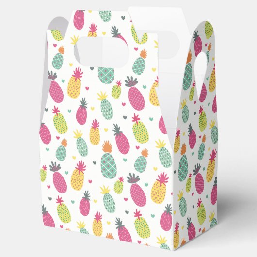 Tropisch zomerkananaseppatroon bedankdoosjes (Geopend)