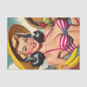 Tropisch zomermeisje tissuepapier (Voorkant)