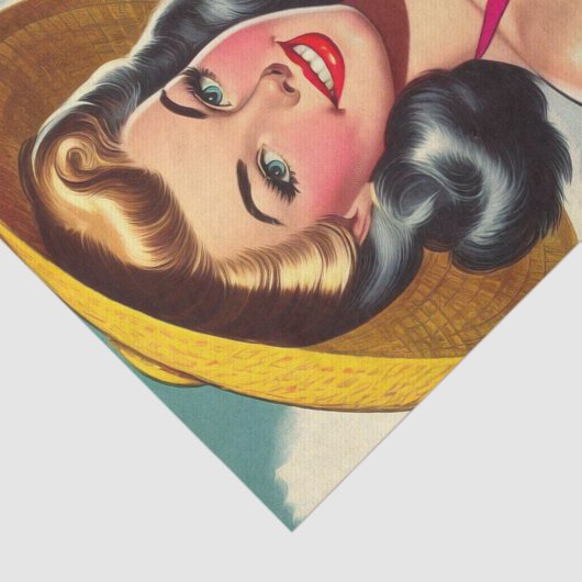 Tropisch zomermeisje tissuepapier (Detail)