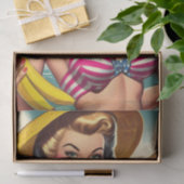 Tropisch zomermeisje tissuepapier (Geschenk)