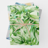 Tropisch zomerpalm leest pattern inpakpapier vel (In situ)