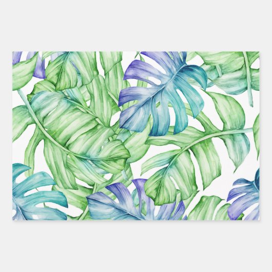 Tropisch zomerpalm leest pattern inpakpapier vel (Voorkant 2)