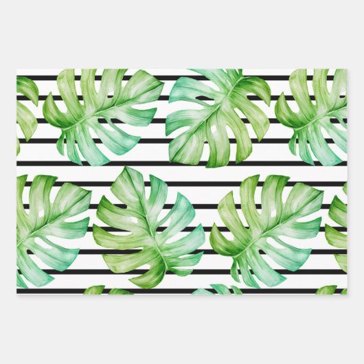 Tropisch zomerpalm leest pattern inpakpapier vel (Voorkant)