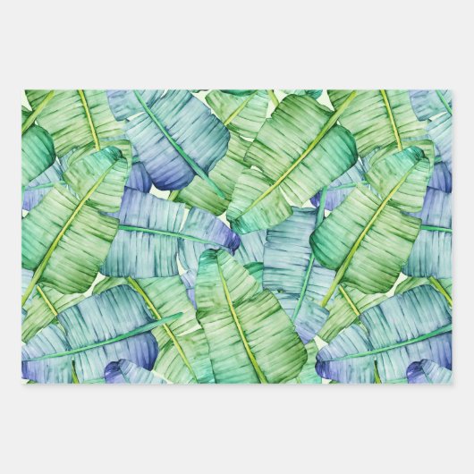 Tropisch zomerpalm leest pattern inpakpapier vel (Voorkant 2)