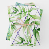 Tropisch zomerpalm leest pattern inpakpapier vel (In situ)