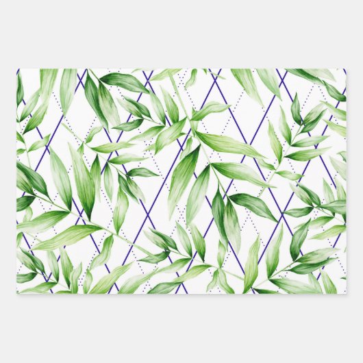 Tropisch zomerpalm leest pattern inpakpapier vel (Voorkant)