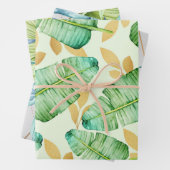 Tropisch zomerpalm leest pattern inpakpapier vel (In situ)