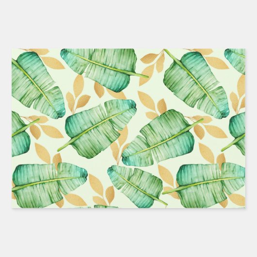 Tropisch zomerpalm leest pattern inpakpapier vel (Voorkant)