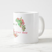 Tropisch zomerpatroon met bloemen en bladeren m grote koffiekop (Voorkant rechts)