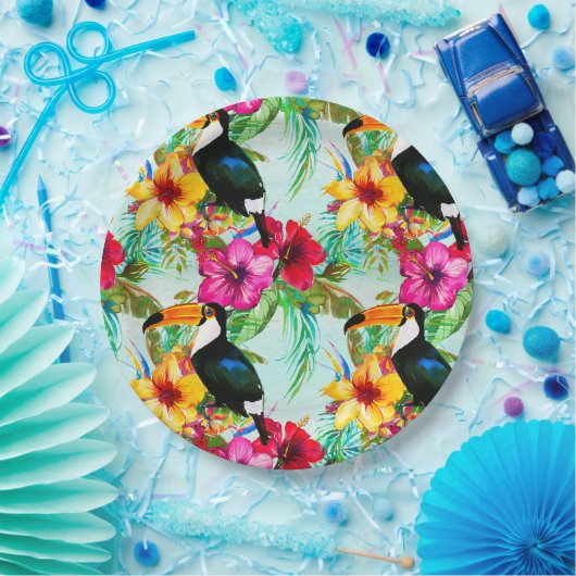 Tropisch zomerpatroon papieren bordje (Feest)