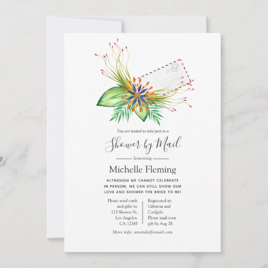 Tropisch zomerreces of Baby shower per post Kaart (Voorkant)