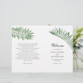 Tropisch zomers trouwprogramma. Groene bladeren (Staand voorkant)
