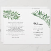 Tropisch zomers trouwprogramma. Groene bladeren (Voorkant / Achterkant)