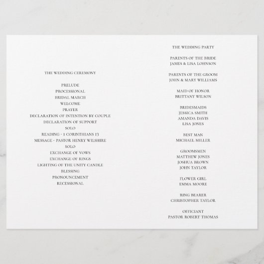 Tropisch zomers trouwprogramma. Groene bladeren (Achterkant)