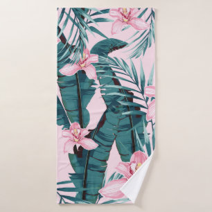 Tropisch zomerschilderij naadloos met palm badhanddoek