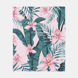 Tropisch zomerschilderij naadloos met palm  fleece deken