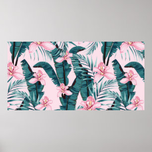 Tropisch zomerschilderij naadloos met palm poster