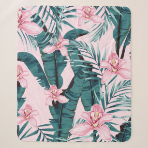 Tropisch zomerschilderij naadloos met palm  sherpa deken