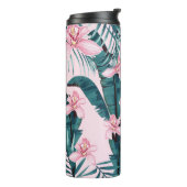 Tropisch zomerschilderij naadloos met palm  thermosbeker (Gedraaid links)