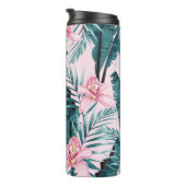 Tropisch zomerschilderij naadloos met palm  thermosbeker (Geroteerd rechts)