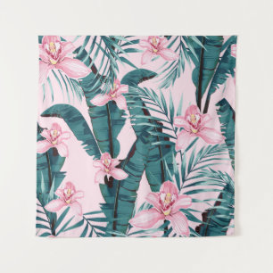 Tropisch zomerschilderij naadloos met palm wandkleed