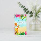 Tropisch zomerstrand Drink Aloha Luau Visitekaartje (Staand voorkant)