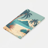 Tropisch zomerstrand in de cartoon post-it® notes (Schuin)