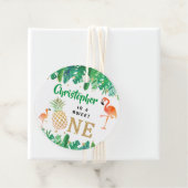 Tropisch zomerstrand Luau Boys 1e verjaardag Bedankjes Labels (In situ)