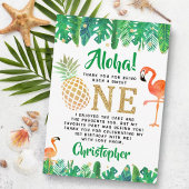 Tropisch zomerstrand Luau Boys 1e verjaardag Bedankkaart