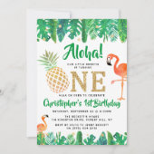 Tropisch zomerstrand Luau Boys 1e verjaardag Kaart (Voorkant)