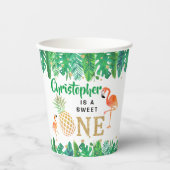 Tropisch zomerstrand Luau Boys 1e verjaardag Papieren Bekers (Voorkant)