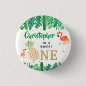 Tropisch zomerstrand Luau Boys 1e verjaardag Ronde Button 3,2 Cm (Voorkant)