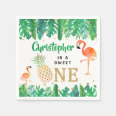 Tropisch zomerstrand Luau Boys 1e verjaardag Servet (Voorkant)