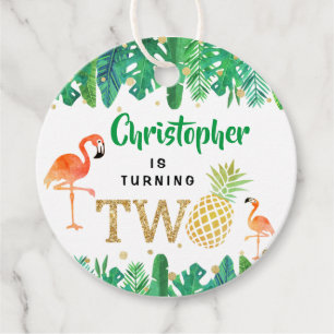 Tropisch zomerstrand Luau Boys 2e verjaardag Bedankjes Labels