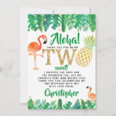 Tropisch zomerstrand Luau Boys 2e verjaardag Bedankkaart (Voorkant)
