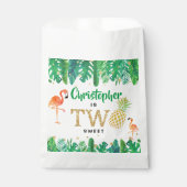 Tropisch zomerstrand Luau Boys 2e verjaardag Bedankzakje (Voorkant)