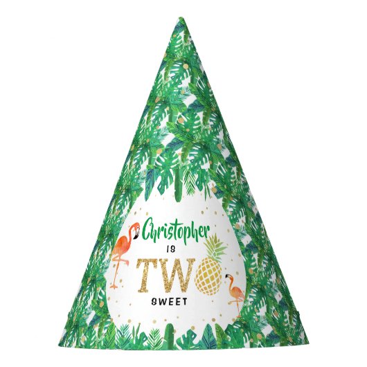 Tropisch zomerstrand Luau Boys 2e verjaardag Feesthoedjes (Voorkant)