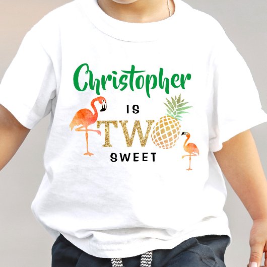 Tropisch zomerstrand Luau Boys 2e verjaardag Kinder Shirts