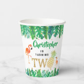 Tropisch zomerstrand Luau Boys 2e verjaardag Papieren Bekers (Achterkant)