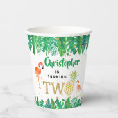 Tropisch zomerstrand Luau Boys 2e verjaardag Papieren Bekers (Voorkant)