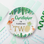 Tropisch zomerstrand Luau Boys 2e verjaardag Papieren Bordje<br><div class="desc">Viel in stijl met deze trendy borden van het tweede verjaardagsfeestje. Het ontwerp is gemakkelijk te personaliseren met je eigen formulering en je familie en vrienden zullen enthousiast zijn als ze deze fantastische feestelijke borden zien.</div>