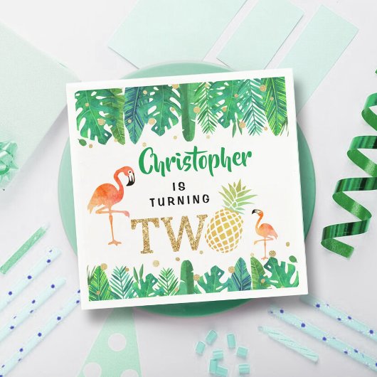 Tropisch zomerstrand Luau Boys 2e verjaardag Servet