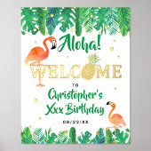 Tropisch zomerstrand Luau Boys Birthday Welkom Folie Afdrukken (Voorkant)