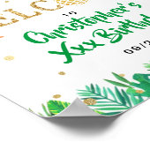 Tropisch zomerstrand Luau Boys Birthday Welkom Poster (Hoek)